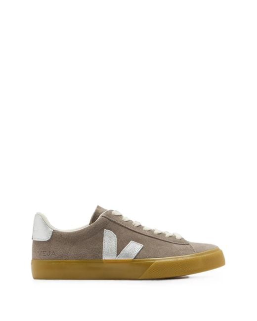 Veja Brown Campo Logo-Patch Sneakers for men