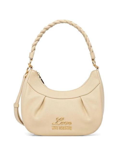 Love Moschino Natural Logo-Lettering Shoulder Bag