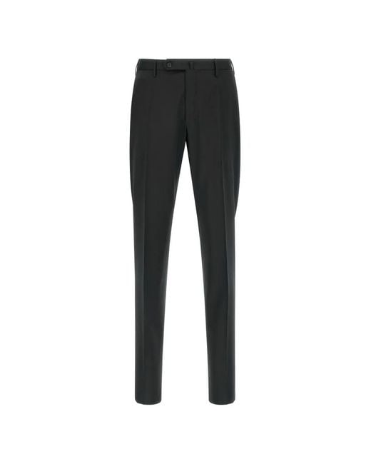 Incotex Black Pleat-Detail Tailored Trousers for men
