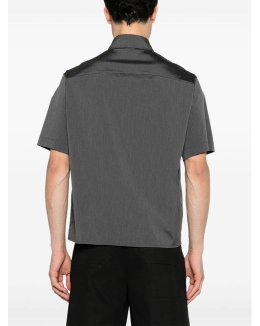 Neil Barrett Overhemd Met Korte Mouwen Van Katoenblend in het Gray voor heren