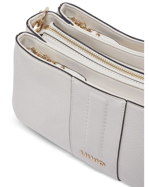 Liu Jo White Logo-Lettering Shoulder Bag