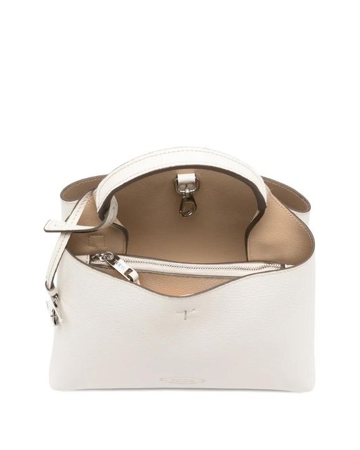Tod's White Leather Micro Tote Bag