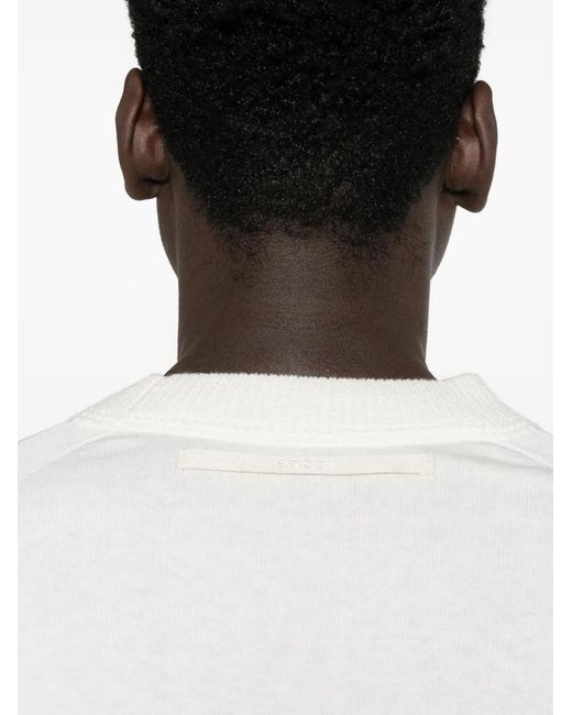 Sacai White Long-Sleeve Crew-Neck Sweater for men