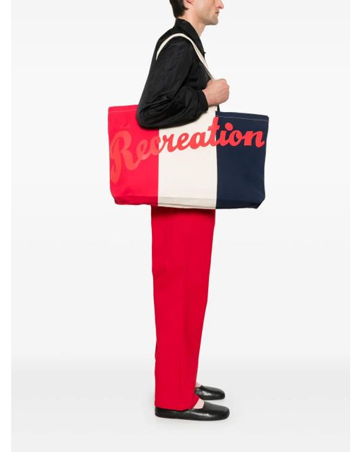 Bode Red Recreation Tote Bag for men