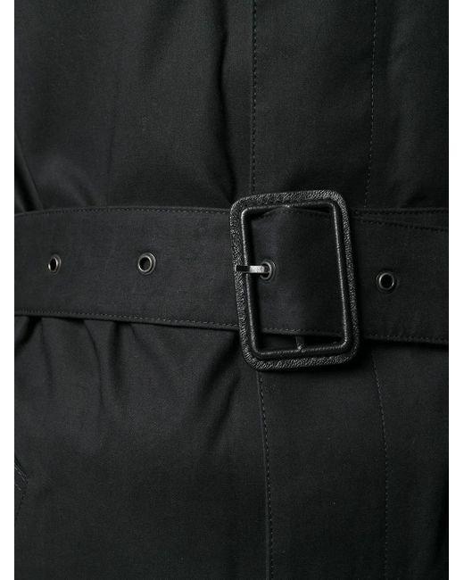 Saint Laurent Black Belted Car Coat