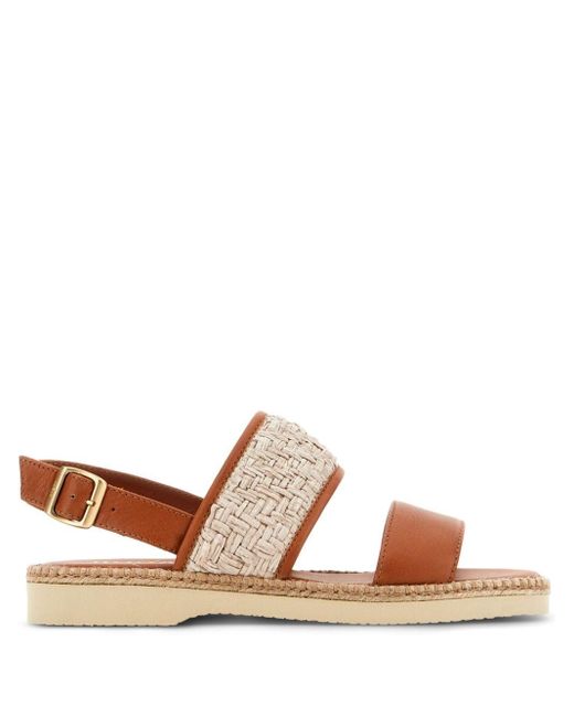 Hogan Brown H660 Woven Leather Sandals