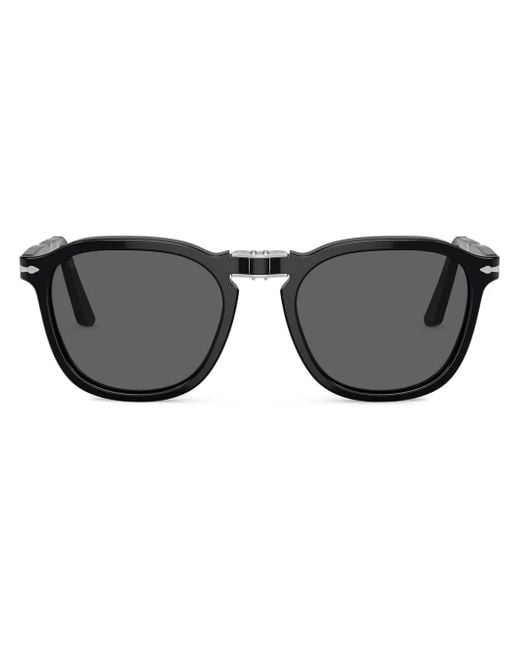 Persol Black Geometric-Frame Sunglasses