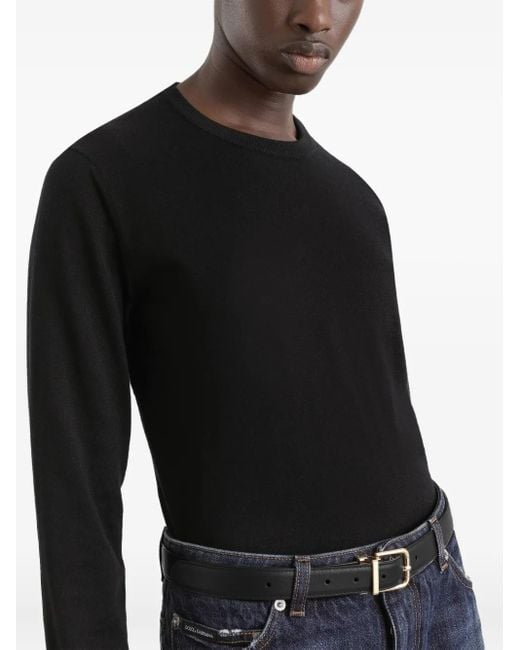 Dolce & Gabbana Black Long-Sleeve Crew-Neck Sweater