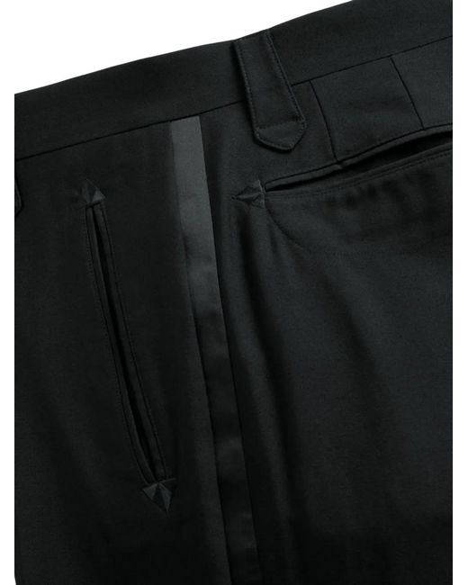 RRL Black Wool Side-Pockets Straight-Leg Trousers for men