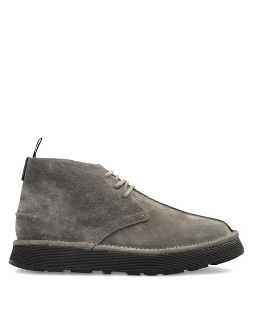 Giorgio Armani Gray Chukka Lace-Up Boots for men