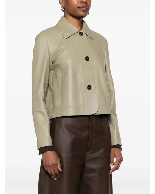 Arma Natural Boxy-Fit Leather Jacket