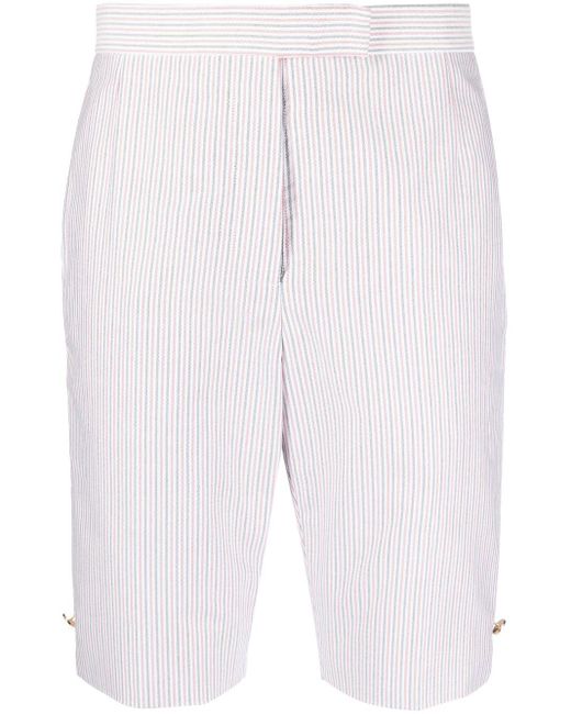 Thom Browne White Striped Bermuda Shorts