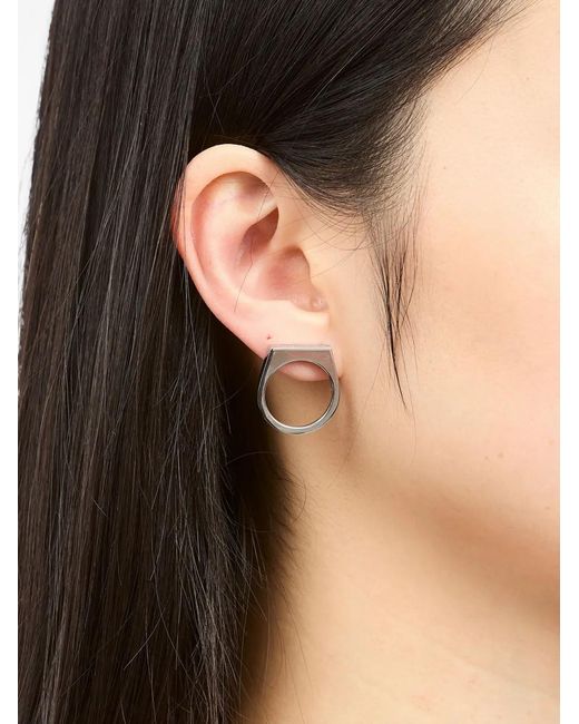 MM6 by Maison Margiela White Chevalier Ring Earrings