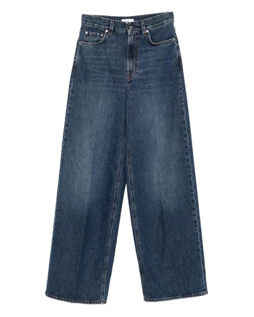 Totême Blue Button Wide-leg Jeans