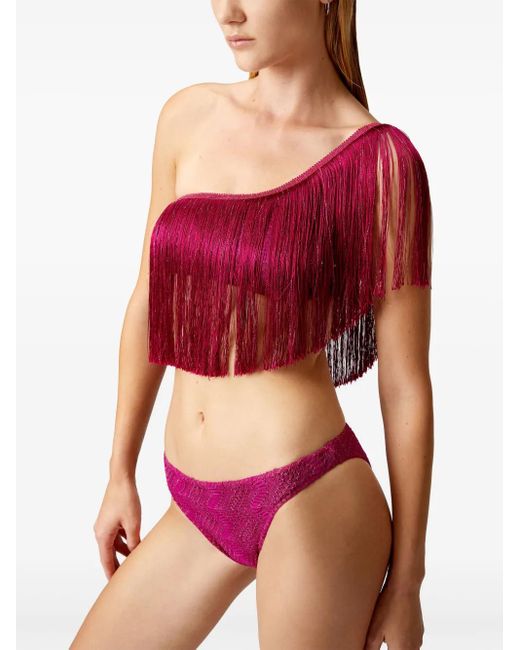 Missoni Pink One-Shoulder Fringed Bikini