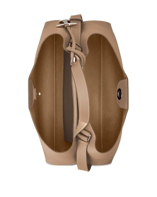 Tod's Natural Logo Charm Top Handle Tote Bag