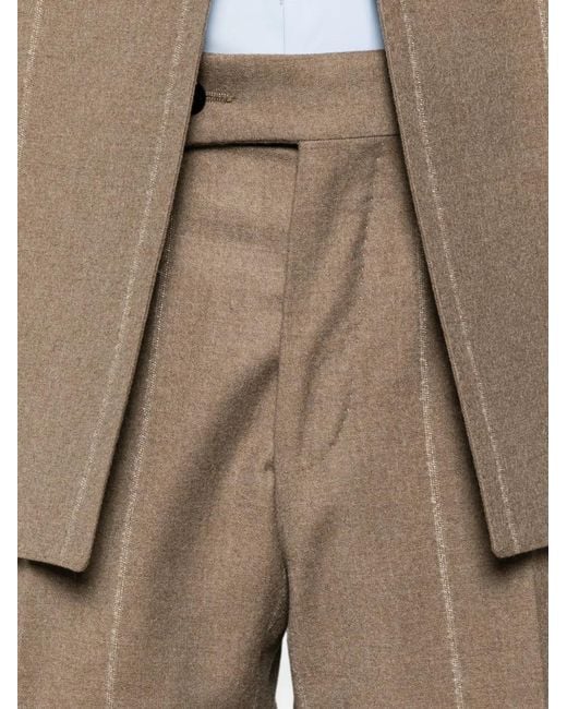 Gabriele Pasini Brown Double-Breasted Pinstriped Suit for men