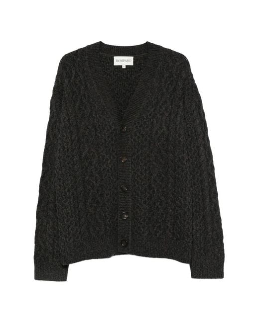 Bompard Kabelgebreid Vest in het Black voor heren