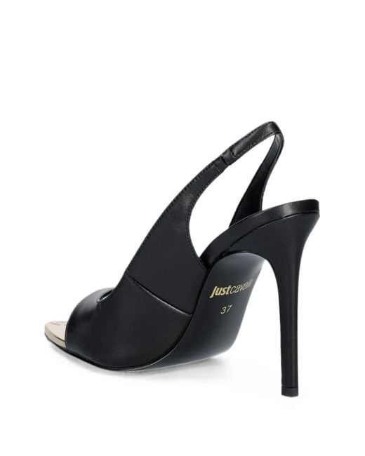 Just Cavalli White Slingback-Strap Pumps