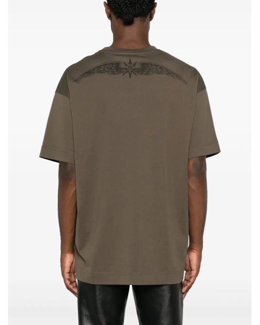 Givenchy Green Wings-Print Cotton T-Shirt for men