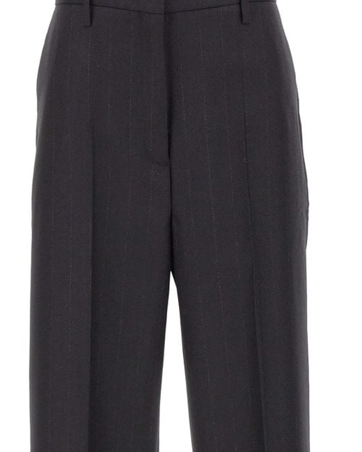 Herskind Blue Pinstripe Wool Trousers