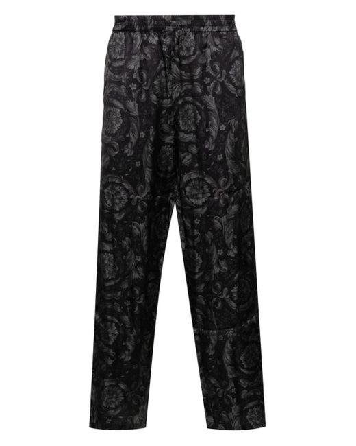 Pantalon de pyjama à imprimé Barocco Versace pour homme en coloris Black