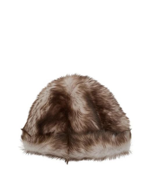 Nour Hammour Brown Louve Shearling Hat