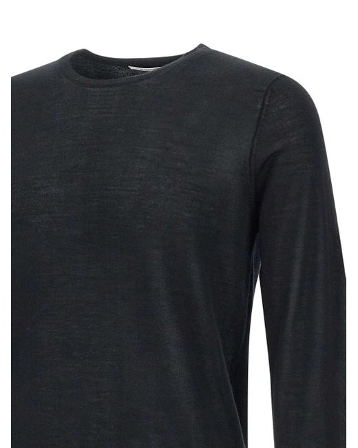 Kangra Blue Long-Sleeve Ribbed Sweater for men
