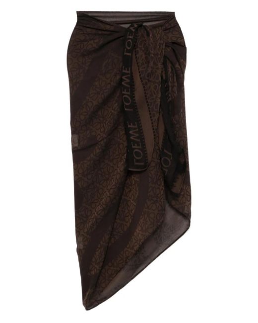 Loewe Black Anagram-Pattern Pareo