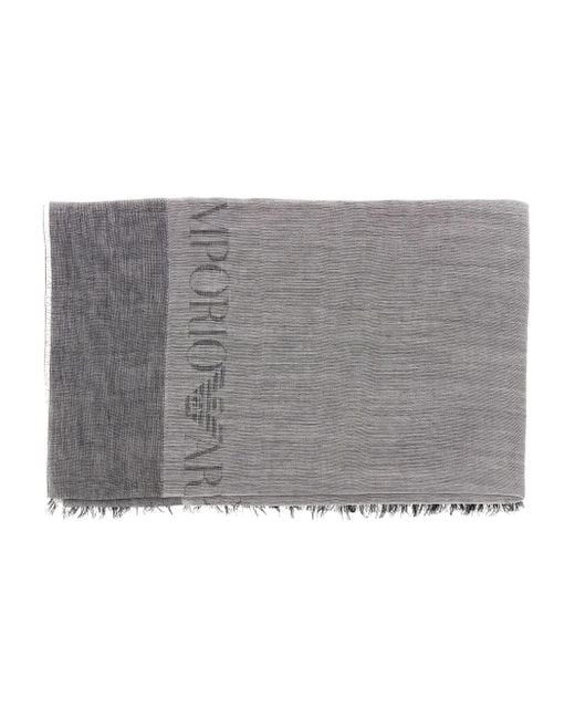 Emporio Armani Gray Écharpe À Motif Monogrammé for men