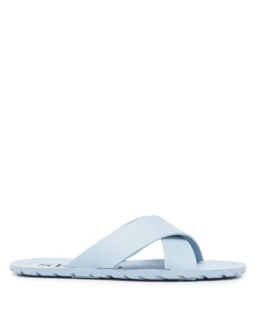 Senso White Franky Crossover-Strap Slides