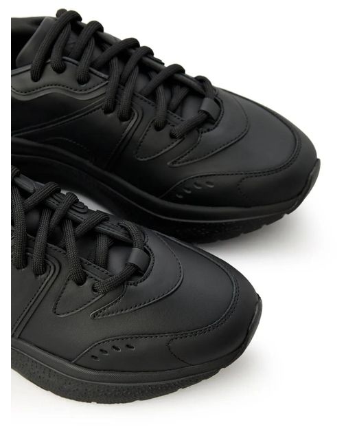 Casadei Black Lace-Up Platform Sneakers