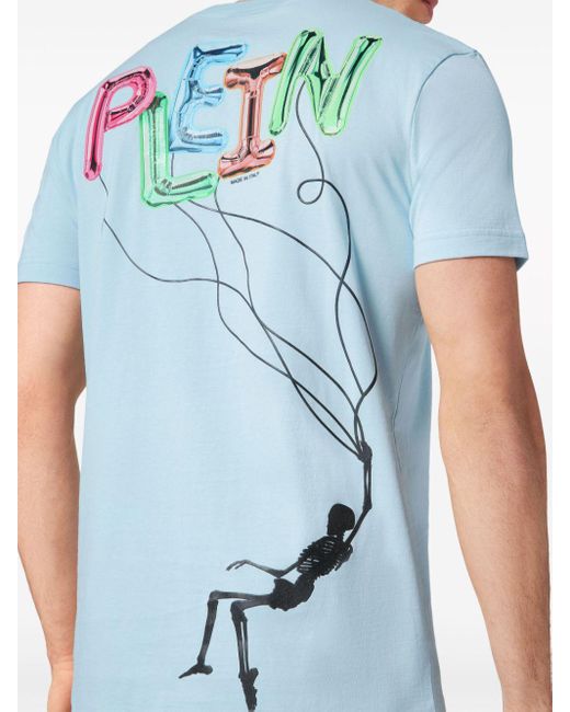T-shirt con stampa di Philipp Plein in Blue da Uomo