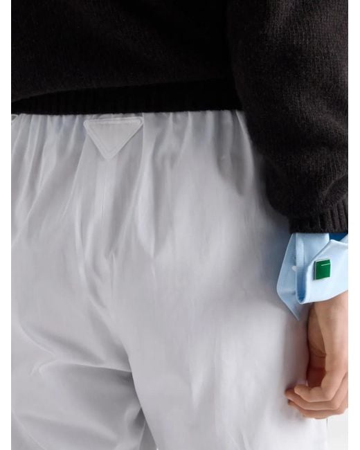 Prada White Poplin Bermudas