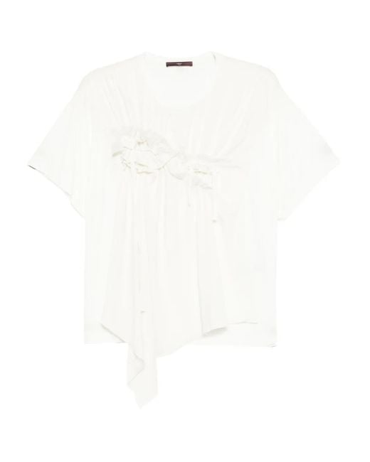 High White Mentor Frilled Top