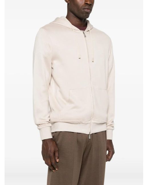Eleventy White Zip-Up Hoodie for men