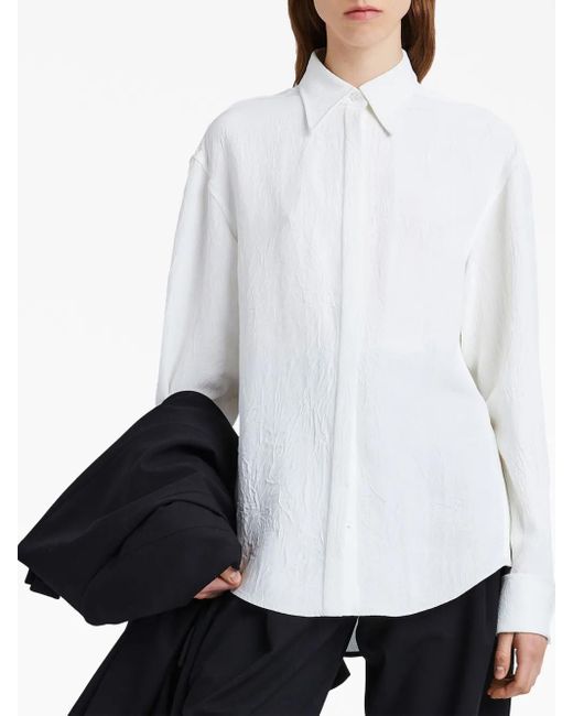 Proenza Schouler White Crushed Matte Satin Shirt