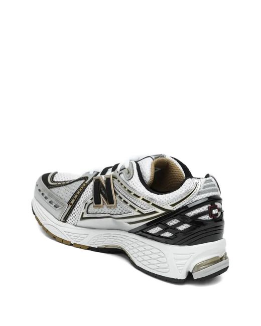 New Balance White Logo-Patch Sneakers