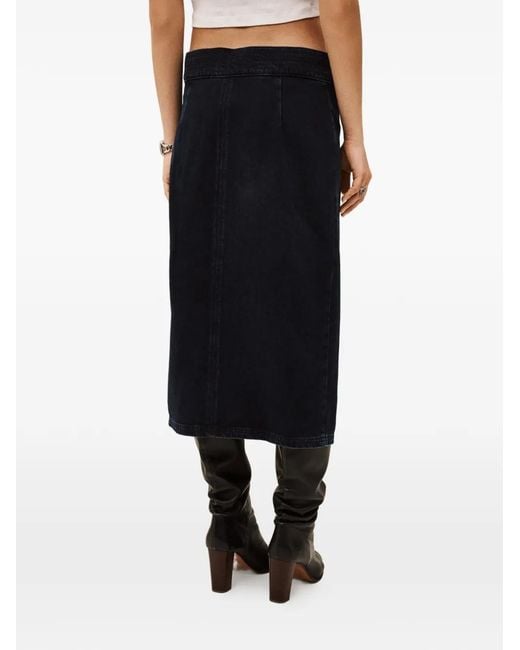 Ba&sh Blue Timy Tie-Wrap Skirt