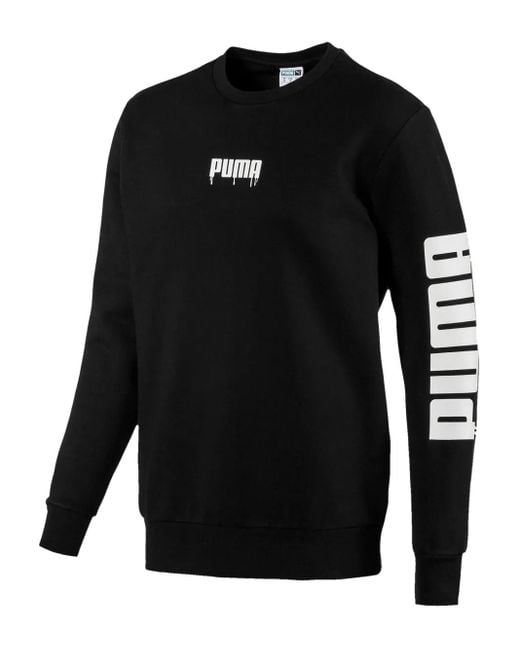 PUMA Black Super Crew Sound T-Shirt for men