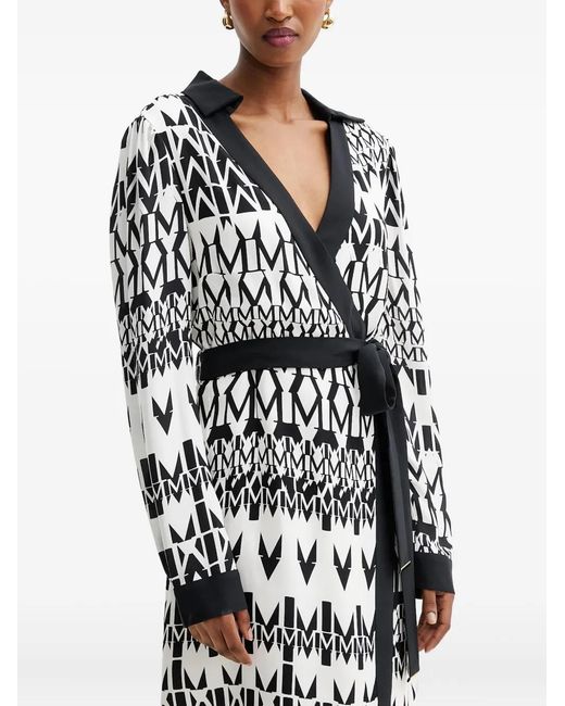 Marciano White Print-Detail Belted Mini Dress