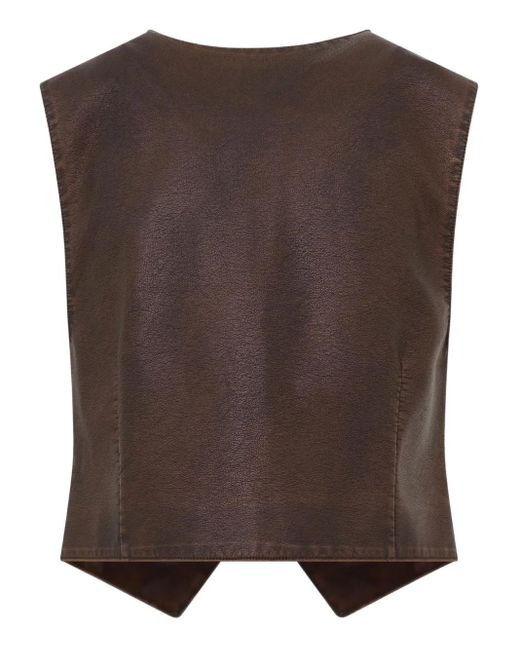 Chaleco Win Win Con Botones Unreal Fur de color Brown