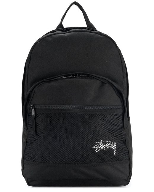 Stussy Black Logo-print Backpack for men