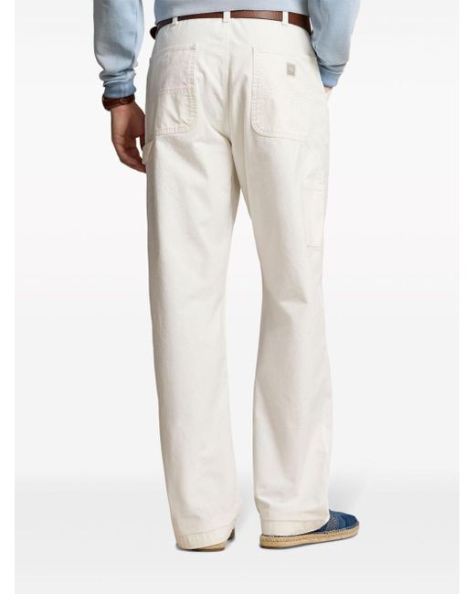 Polo Ralph Lauren White Mid-rise Straight-leg Trousers for men
