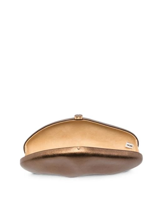 Cult Gaia Brown The Caldera Metallic-Finish Sculptural Clutch Bag