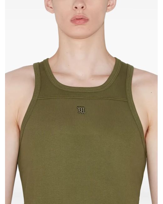 Canotta Girocollo Con Lo Ricamato di M I S B H V in Green da Uomo