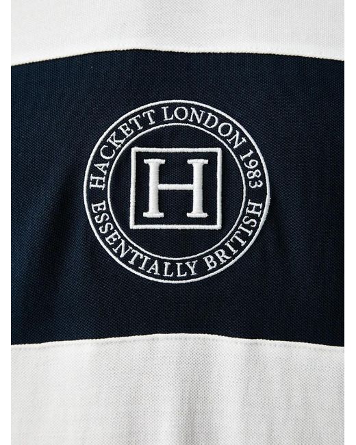 Hackett White Logo-Embroidered Buttoned Polo Shirt for men