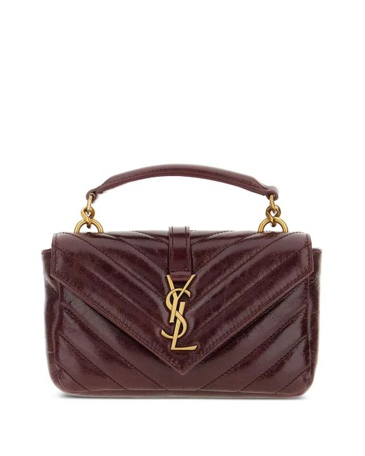 Saint Laurent College Mini-Shopper in het Purple