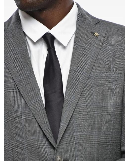 Corneliani Gray District Check Virgin Wool Suit for men