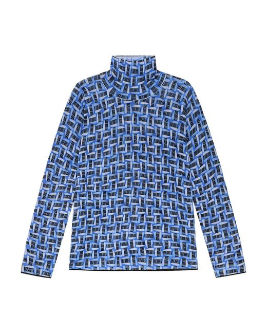 Maliparmi Blue Patterned Roll-Neck Sweater